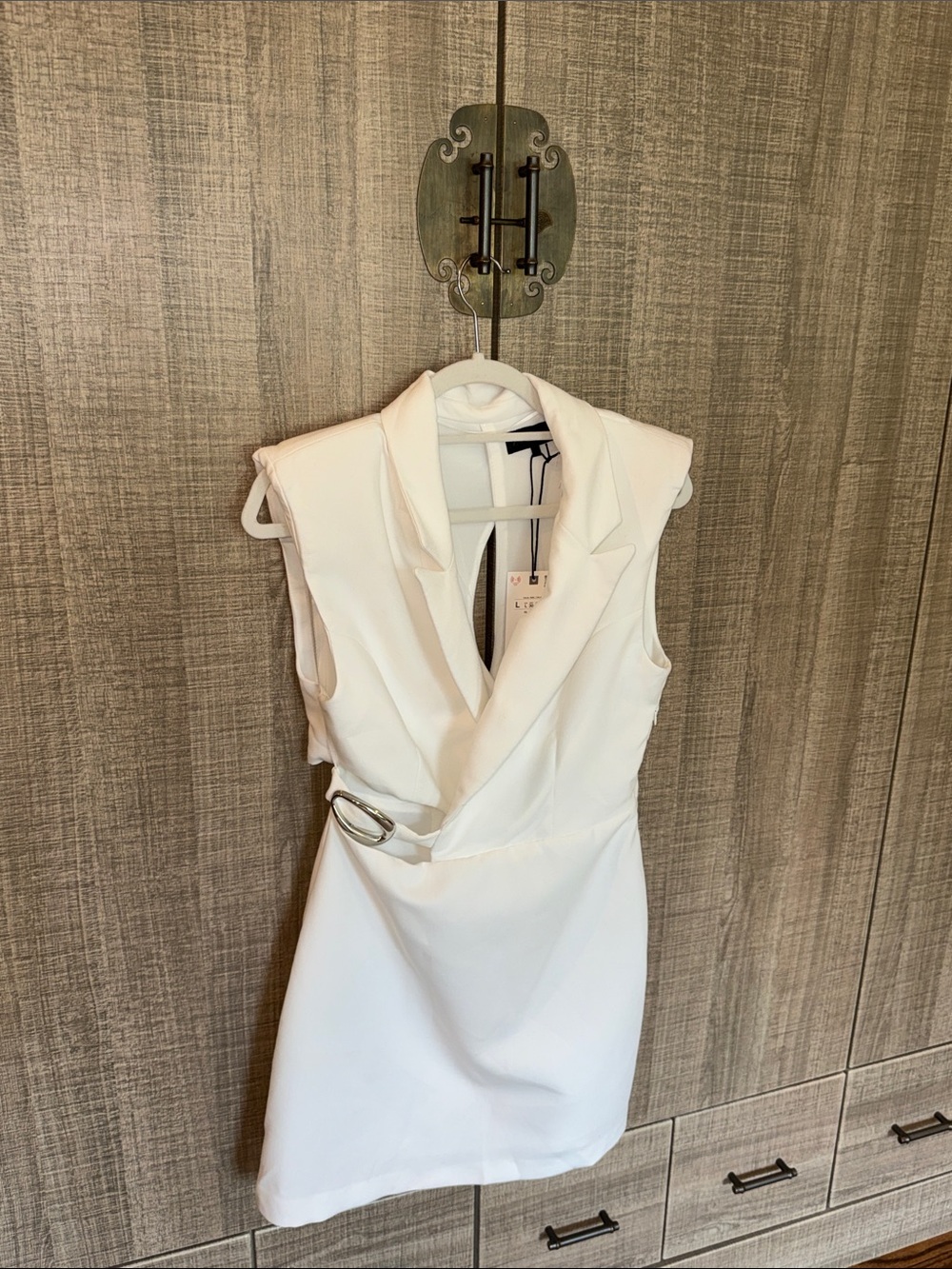 Zara‎ Padded Shoulders Sleeveless Cutout Blazer Mini Dress